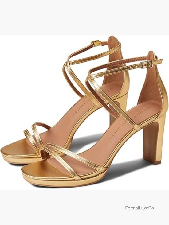 Criss Cross Ankle Strap Heeled Sandals Platform Block Heel Open Toe